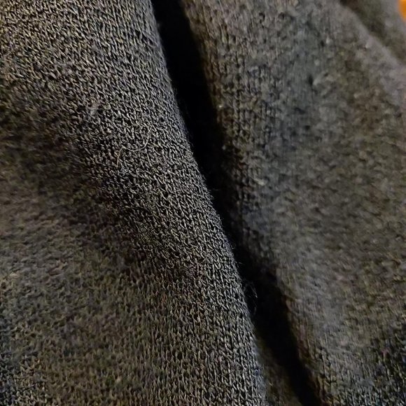 Liz Claiborne Vtg Black Acrylic Wool Faux Fur Collar Cuff Buttons Modest Dress L - Picture 9 of 11